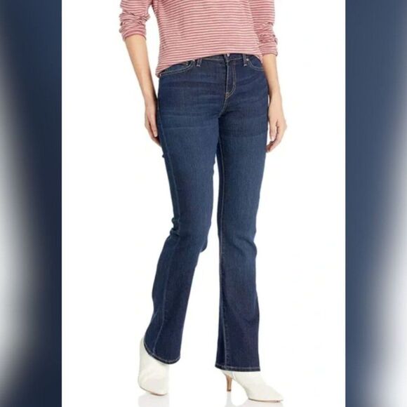 Signature by Levi Strauss Denim - Signature by Levi Strauss Mid‑Rise Bootcut Jeans - Size 18 Short, Dark Wash
